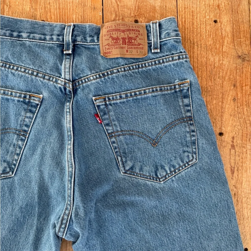 LEVIS 505 regular fit straight leg blue jeans W 32 - Picture 3 of 8